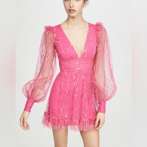 Alice McCall Floyd Dahlia Pink Lace Mini Dress Size 2